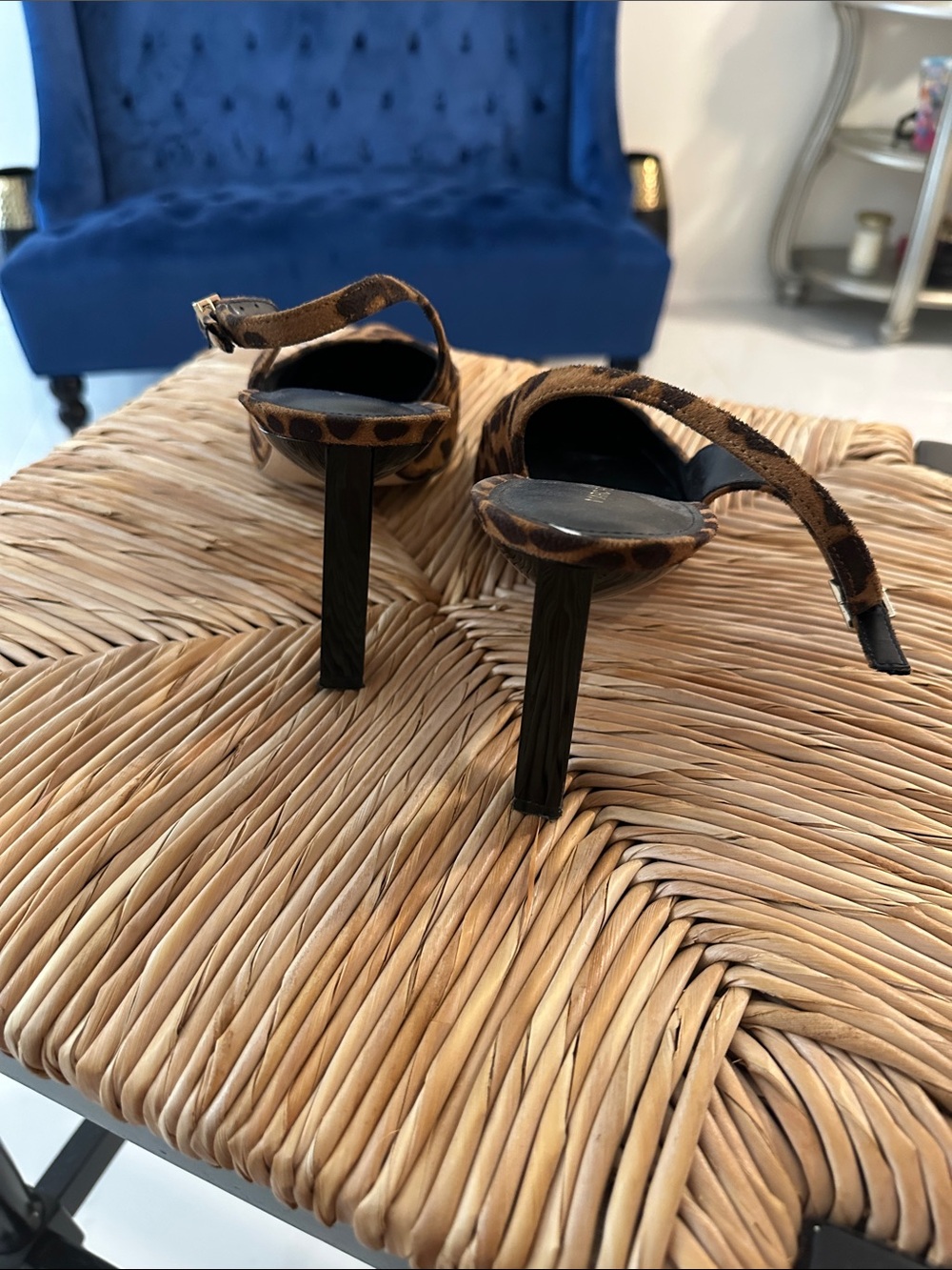 Marc Fisher Leopard-Print Slingback Pumps in Brown and Black - Picture 3 of 6